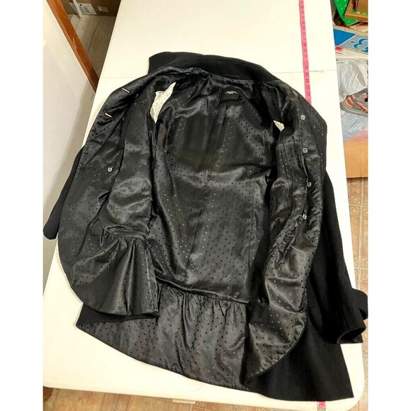 Max Mara Weekend Black Virgin Wool Coat Women's 10 Double Breast Peacoat Ukraine - Picture 9 of 14